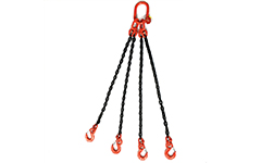 80级 DOSL 链式吊索 - 双腿，顶部带有长方形主链节，底部带有两个吊索钩
